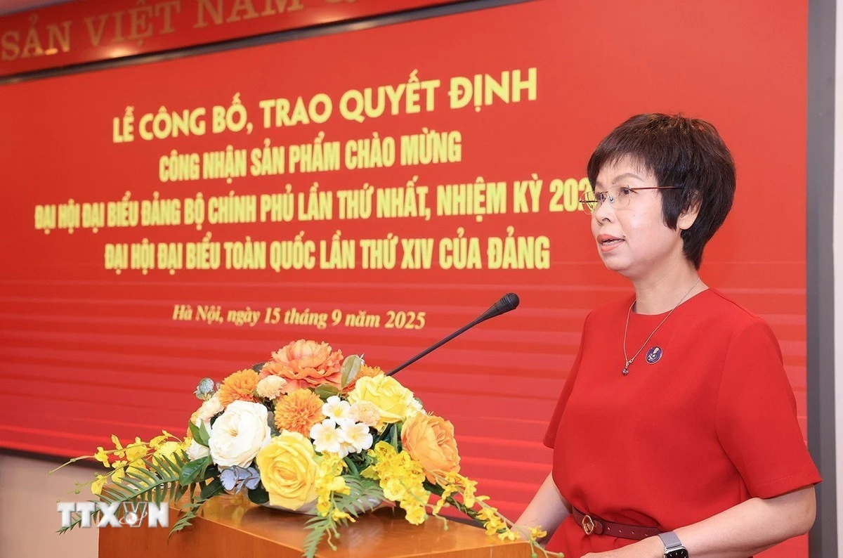 Tổng Giám đốc Thông tấn xã Việt Nam Vũ Việt Trang phát biểu. (Ảnh: Tuấn Anh/TTXVN)