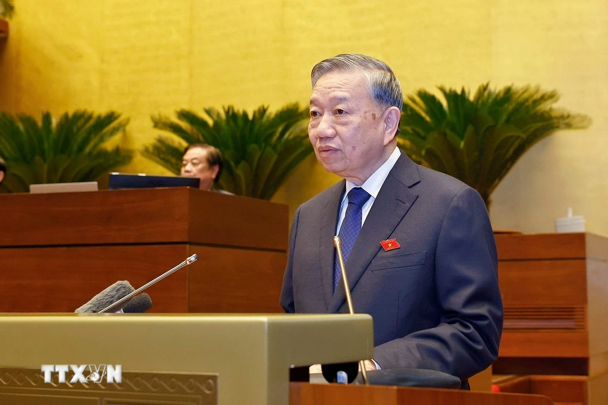 Tổng Bí thư Tô Lâm phát biểu. (Ảnh: Doãn Tấn/TTXVN)