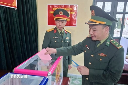 Với mỗi cử tri, việc tự tay lựa chọn ra đại biểu đủ tâm, đủ tầm để là người đại diện cho tiếng nói nhân dân là niềm tự hào. (Ảnh: TTXVN phát)