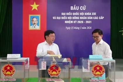 Cử tri Tây Ninh nô nức tham gia bầu cử, xây dựng đất nước 