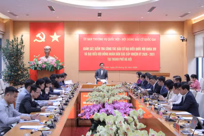 Quang cảnh cuộc làm việc. (Nguồn: Báo Đại biểu Nhân dân)