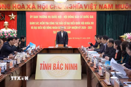 Quang cảnh buổi làm việc. (Ảnh: Danh Lam/TTXVN)