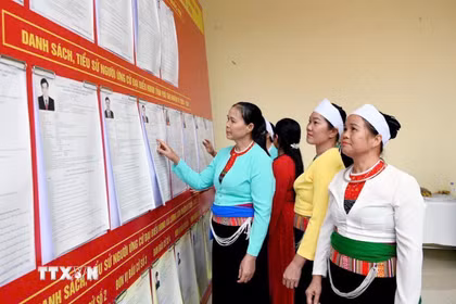 Nghiên cứu danh sách các ứng cử viên. (Ảnh: Tạ Toàn/TTXVN)