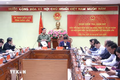 Quang cảnh buổi làm việc. (Ảnh: Tường Quân/TTXVN)