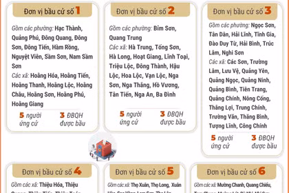 6 đơn vị bầu cử của tỉnh Thanh Hóa