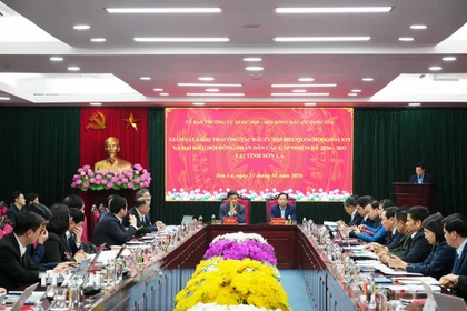 Quang cảnh buổi làm việc. (Ảnh: Nguyễn Cường/TTXVN)