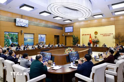 Chủ tịch Quốc hội Trần Thanh Mẫn phát biểu khai mạc Phiên họp. (Ảnh: Doãn Tấn/TTXVN)