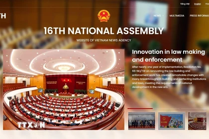 Chuyên trang https://baucuquochoi.vn của TTXVN được thể hiện bằng 6 ngôn ngữ quốc tế, với cách trình bày hấp dẫn, hiện đại. (Ảnh: Khoa Chương/TTXVN)