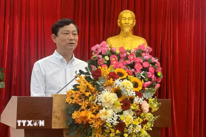 Chủ tịch Hội đồng Nhân dân Thành phố Hồ Chí Minh Võ Văn Minh làm Chủ tịch Ủy ban bầu cử đại biểu Quốc hội khóa XVI và đại biểu Hội đồng nhân dân các cấp nhiệm kỳ mới. (Ảnh: Huyền Trang/TTXVN)