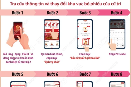 Cách tra cứu thông tin và thay đổi khu vực bỏ phiếu trên VNeID