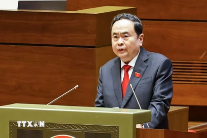 Chủ tịch Quốc hội khóa XV Trần Thanh Mẫn phát biểu khai mạc Kỳ họp thứ Nhất, Quốc hội khóa XVI. (Ảnh: Doãn Tấn/TTXVN)