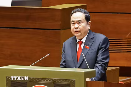 Chủ tịch Quốc hội khóa XV Trần Thanh Mẫn phát biểu khai mạc Kỳ họp thứ Nhất, Quốc hội khóa XVI. (Ảnh: Doãn Tấn/TTXVN)