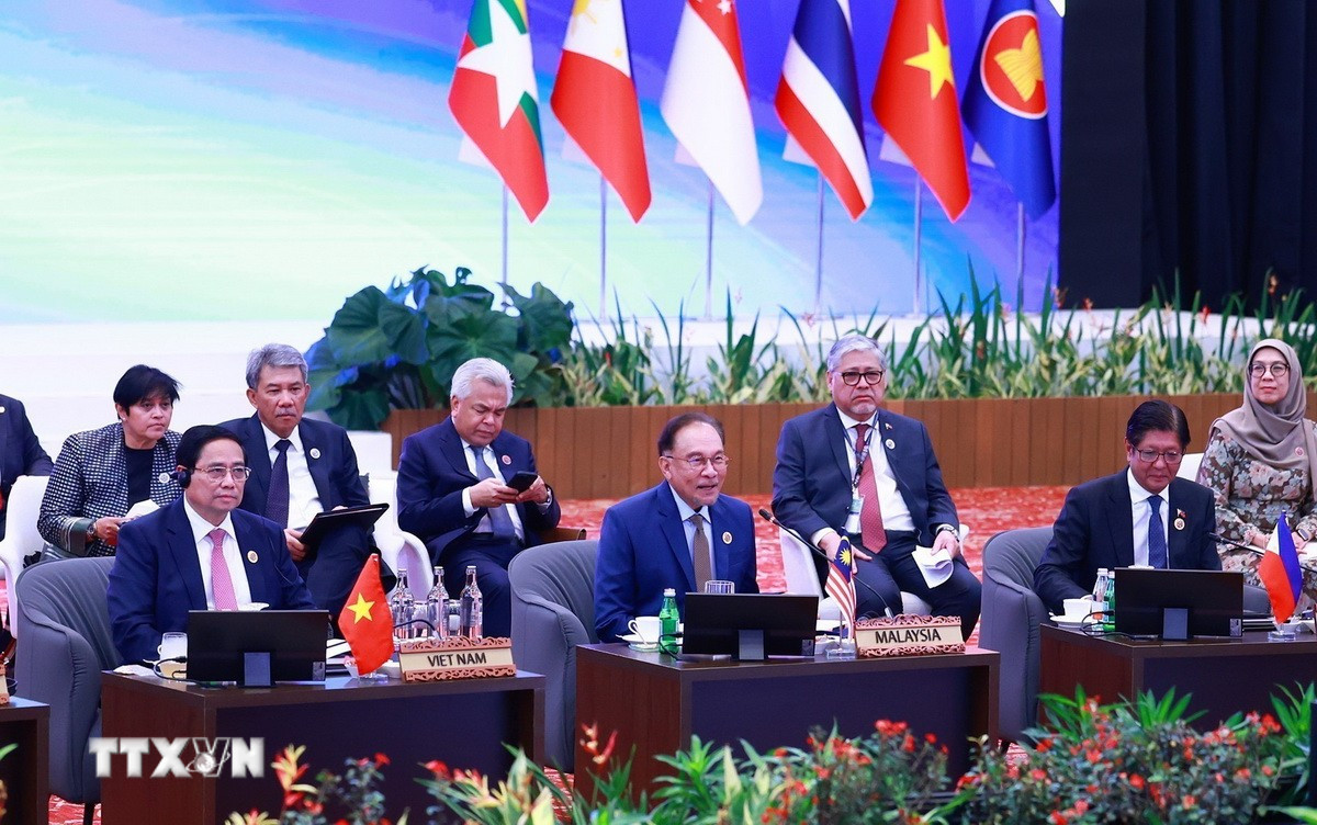 Thủ tướng Phạm Minh Chính dự phiên Đối thoại của lãnh đạo ASEAN với đại diện Hội đồng liên Nghị viện ASEAN (AIPA). (Ảnh: Dương Giang/TTXVN) ttxvn-thu-tuong-pham-minh-chinh-aipa.jpg