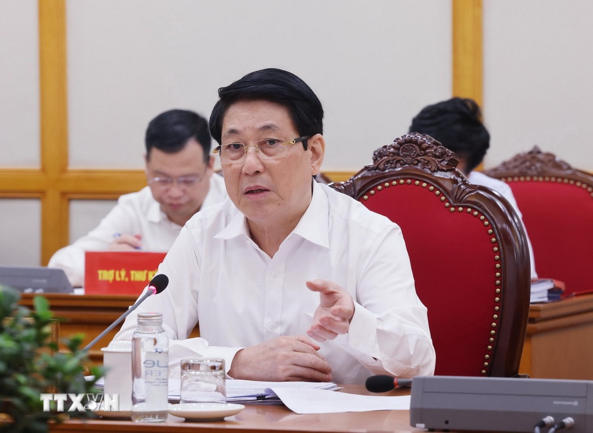 Ủy viên Bộ Chính trị, Chủ tịch nước Lương Cường phát biểu chỉ đạo. (Ảnh: Lâm Khánh/TTXVN) ttxvn-chu-tich-nuoc-gia-lai-4.jpg