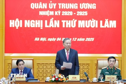 Tổng Bí thư Tô Lâm phát biểu. (Ảnh: Thống Nhất/TTXVN)