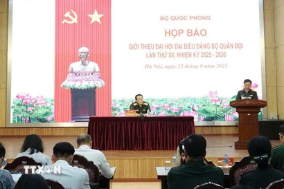 Quang cảnh buổi họp báo. (Ảnh: TTXVN phát)