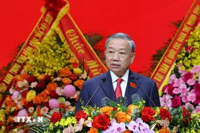 Tổng Bí thư Tô Lâm phát biểu chỉ đạo. (Ảnh: Văn Điệp/ TTXVN)