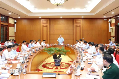 Tổng Bí thư Tô Lâm chủ trì cuộc họp Thường trực Ban Chỉ đạo Trung ương về phòng, chống tham nhũng, lãng phí, tiêu cực. (Ảnh: Phương Hoa/TTXVN)