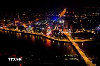 Một góc phố của phường Thục Phán, tỉnh Cao Bằng. (Ảnh: TTXVN phát)