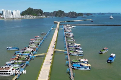 Dự án đường ven sông kết nối cao tốc Hạ Long-Hải Phòng đến Đông Triều. (Ảnh: Quốc Khánh/TTXVN)