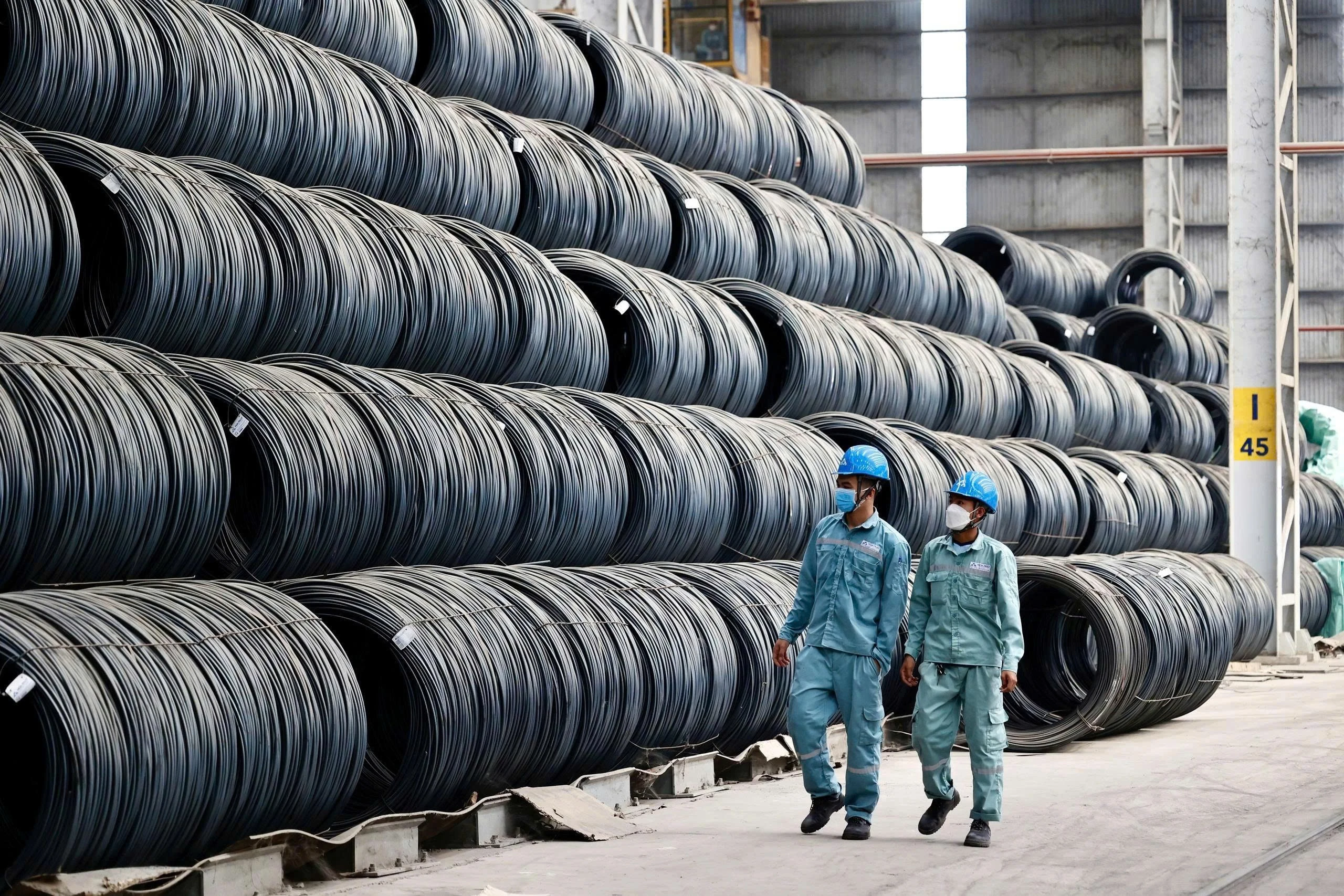 Tập đoàn Hòa Phát lập kỷ lục vượt 10 triệu tấn thép trong năm 2025, tăng 31%. (Ảnh: Vietnam+)