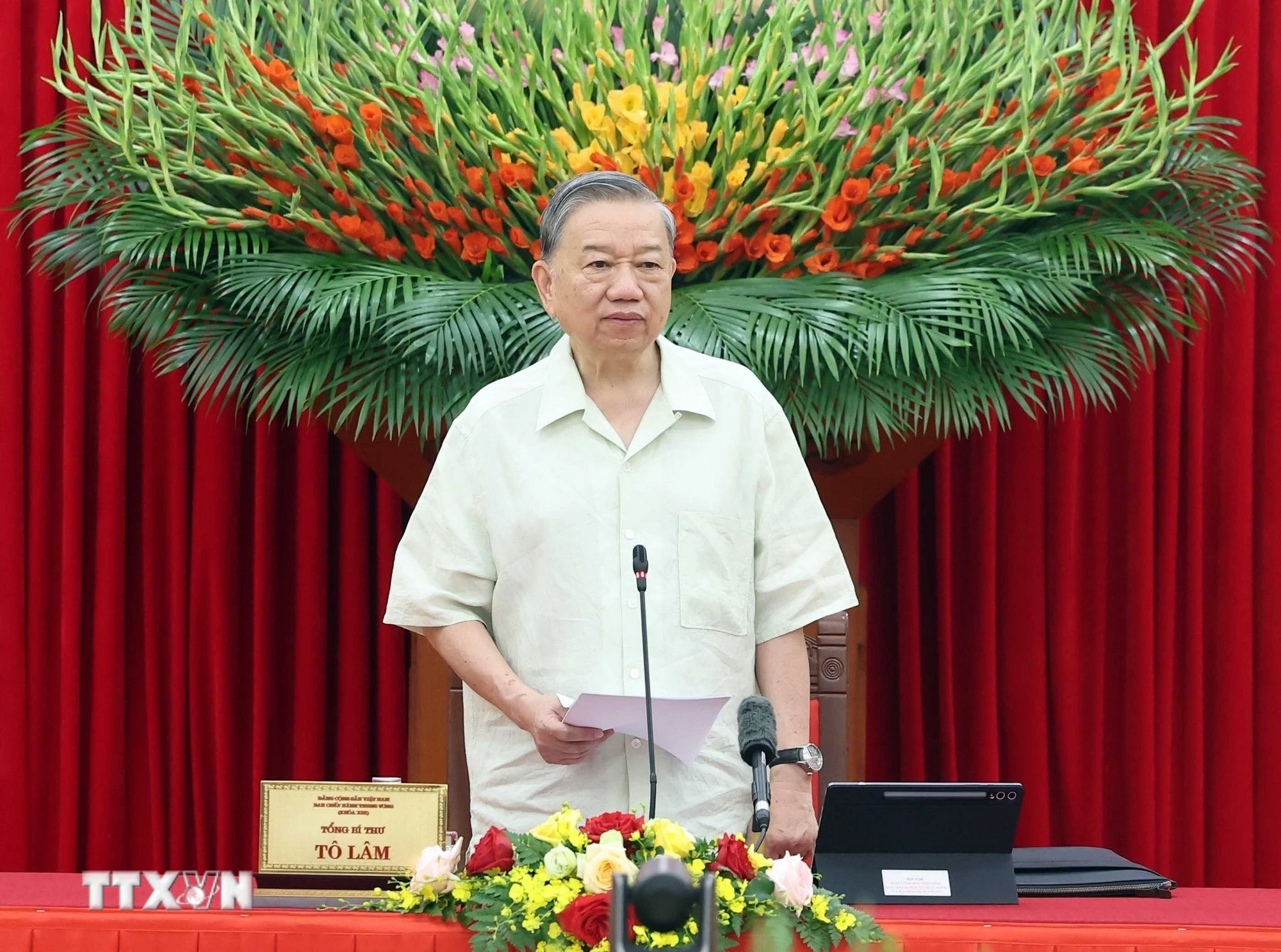 Tổng Bí thư Tô Lâm, Trưởng Ban Chỉ đạo Trung ương phát biểu. (Ảnh: Thống Nhất/TTXVN)