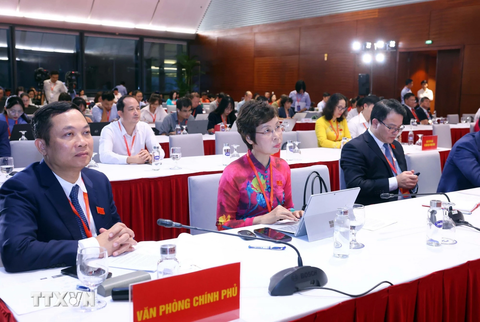Các đại biểu tham dự buổi họp báo. (Ảnh: Phạm Kiên/TTXVN)