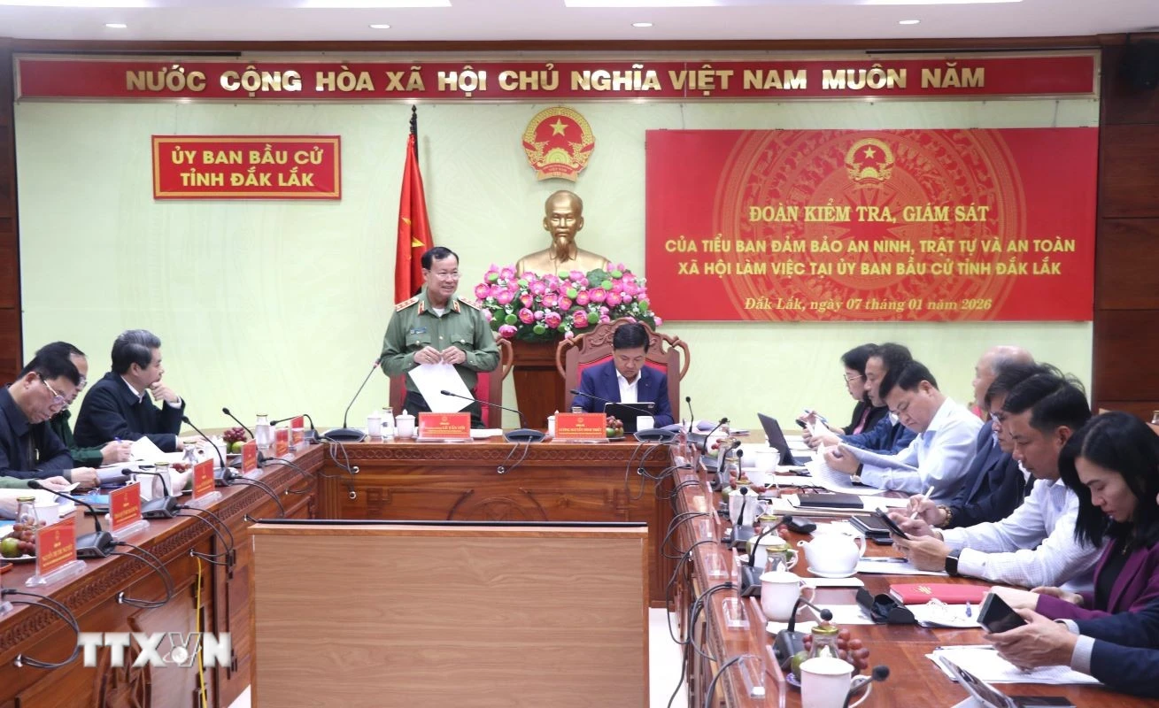 Quang cảnh buổi làm việc. (Ảnh: Tường Quân/TTXVN)