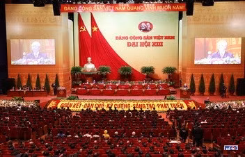 Đồng chí Nguyễn Phú Trọng, Tổng Bí thư Ban Chấp hành Trung ương Đảng Cộng sản Việt Nam khóa XIII, Chủ tịch nước đọc diễn văn bế mạc Đại hội. Ảnh: TTXVN