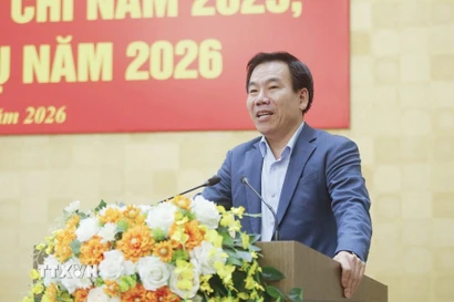 Trưởng Ban Tuyên giáo và Dân vận Tỉnh Lào Cai Dương Đức Huy. (Ảnh: TTXVN phát)