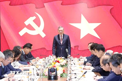 Tổng Bí thư Tô Lâm phát biểu chỉ đạo. (Ảnh: Thống Nhất/TTXVN)