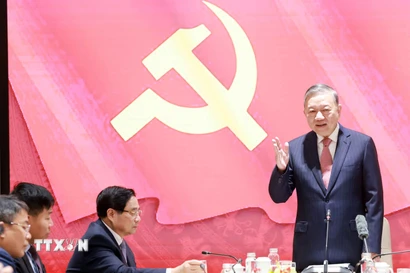 Tổng Bí thư Tô Lâm phát biểu chỉ đạo. (Ảnh: Thống Nhất/TTXVN)