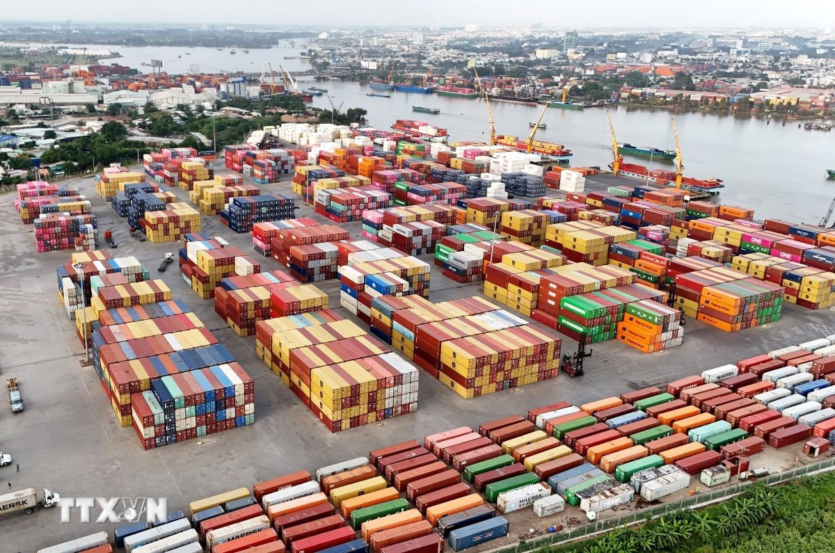 Hạ tầng cảng SOWATCO Long Bình, thành phố Thủ Đức. (Ảnh: Hồng Đạt/TTXVN)