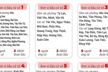 Bầu cử Quốc hội và HĐND: 6 đơn vị bầu cử của tỉnh Bắc Ninh 