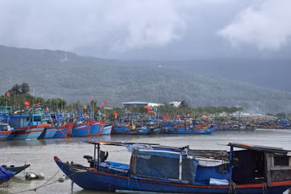 Tàu thuyền neo đậu tại âu thuyền Thọ Quang (phường Sơn Trà, thành phố Đà Nẵng) (Ảnh: Khoa Chương/TTXVN)