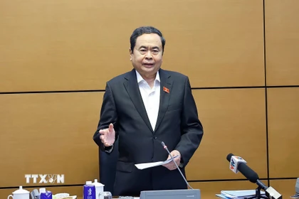 Chủ tịch Quốc hội Trần Thanh Mẫn phát biểu. (Ảnh: Doãn Tấn/TTXVN)