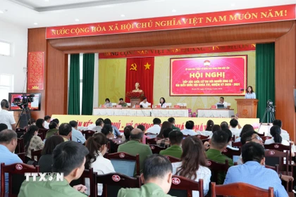 Những ngày qua, hoạt động tiếp xúc cử tri giữa người ứng cử Đại biểu Quốc hội khóa XVI với đại diện cử tri trên địa bàn tỉnh Đắk Lawsk diễn ra sôi nổi. (Ảnh: Tuấn Anh/TTXVN)