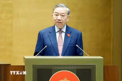 Tổng Bí thư Tô Lâm phát biểu tại phiên khai mạc Kỳ họp thứ Nhất, Quốc hội khóa XVI. (Ảnh: Thống Nhất/TTXVN)