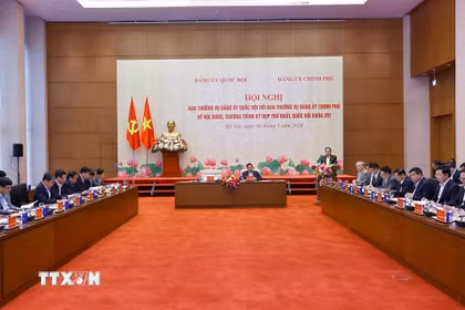 Chủ tịch Quốc hội Trần Thanh Mẫn phát biểu khai mạc Hội nghị. (Ảnh: Doãn Tấn/TTXVN)