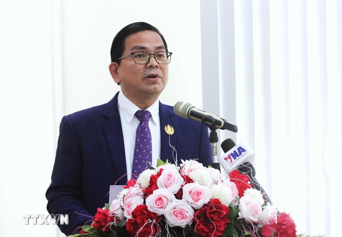 Tiến sỹ Kin Phea, Viện trưởng Viện Quan hệ quốc tế Campuchia, Viện Hàn lâm Hoàng gia Campuchia (RAC). (Ảnh: Hoàng Minh/TTXVN)