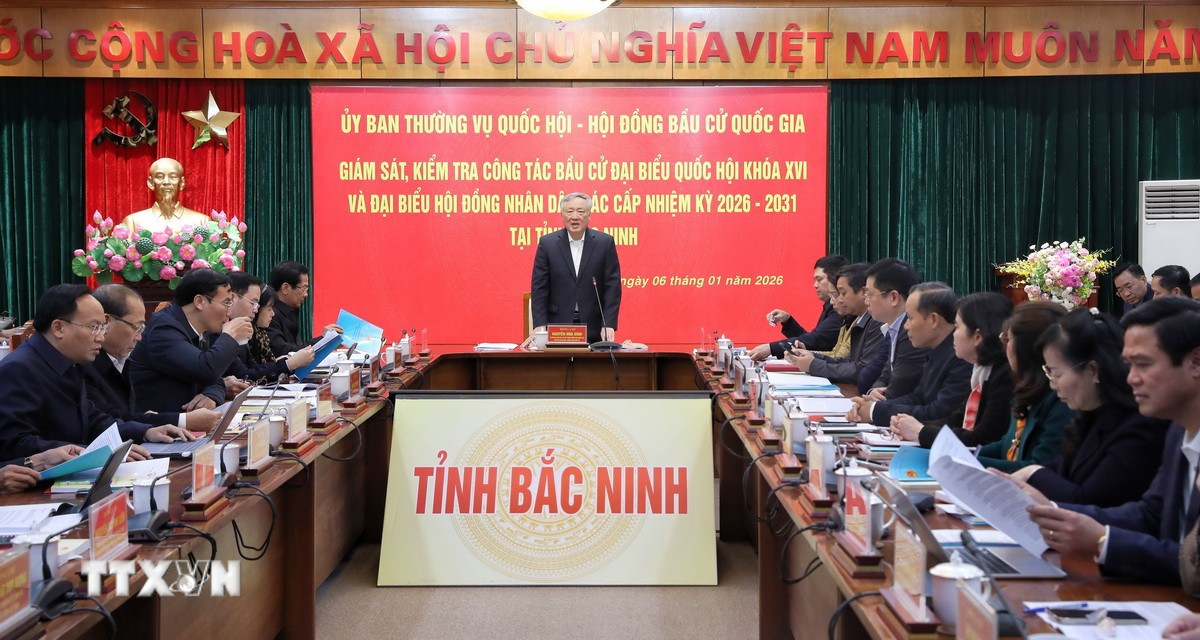 Quang cảnh buổi làm việc. (Ảnh: Danh Lam/TTXVN)