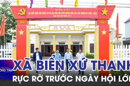 Xã biển đông dân nhất tỉnh Thanh Hóa rực rỡ cờ hoa trước ngày hội lớn