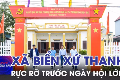 Xã biển đông dân nhất tỉnh Thanh Hóa rực rỡ cờ hoa trước ngày hội lớn 