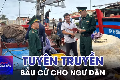 Tuyên truyền bầu cử cho ngư dân 