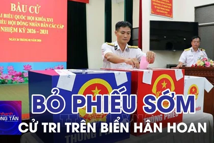 Cử tri làm việc dài ngày trên biển hân hoan đi bỏ phiếu sớm
