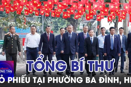 Tổng Bí thư Tô Lâm bỏ phiếu tại phường Ba Đình, thành phố Hà Nội 