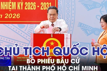 Chủ tịch Quốc hội Trần Thanh Mẫn bỏ phiếu bầu cử tại Thành phố Hồ Chí Minh 