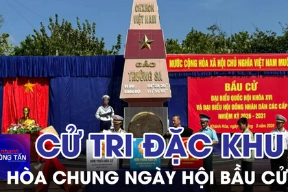 Cử tri đặc khu Trường Sa hòa chung ngày hội bầu cử của cả nước 