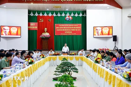 Chủ tịch Quốc hội Trần Thanh Mẫn phát biểu. (Ảnh: Doãn Tấn/TTXVN)