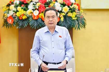 Chủ tịch Quốc hội Trần Thanh Mẫn, Chủ tịch Hội đồng Bầu cử quốc gia. (Ảnh: Doãn Tấn/TTXVN)